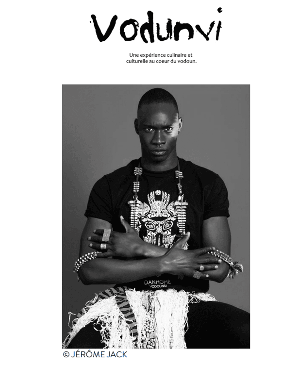 Affiche Vodunvi, expérience culinaire et culturelle au cœur du vodoun, portrait par Jérôme Jack